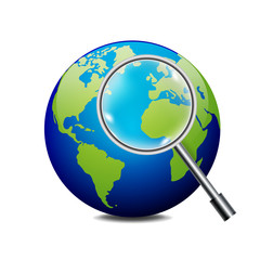 Vector globe icon of the world