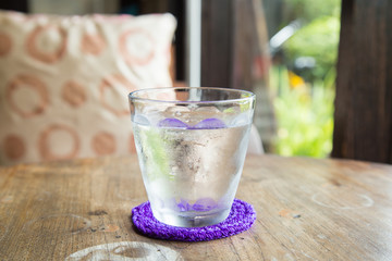 One glass of cold water.