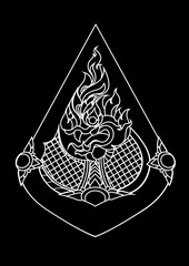 Thailand beautiful dragon tattoo design pattern.