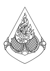 Thailand beautiful dragon tattoo design pattern.