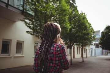 Woman talking on mobile phone