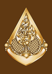 Thailand beautiful dragon tattoo design pattern.