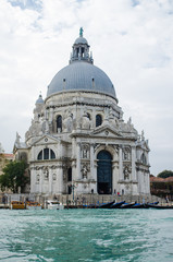 Fototapeta na wymiar Basilica of Santa Maria della Salute on the waterfront of the Gr