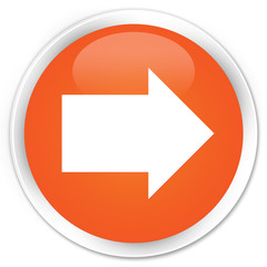 Next arrow icon orange glossy round button