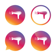 Hairdryer sign icon. Hair drying symbol.
