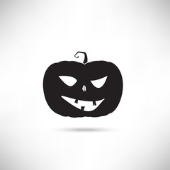 Pumpkin Black Silhouette For Haloween Design. EPS10 vector.
