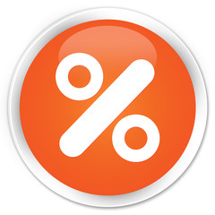 Discount icon orange glossy round button