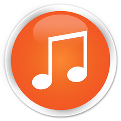 Music icon orange glossy round button