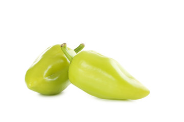 Green peppers isolated on a white
