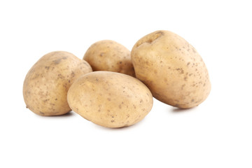 Potatoes isolated on a white background