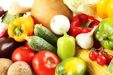 Ripe and tasty vegetables background