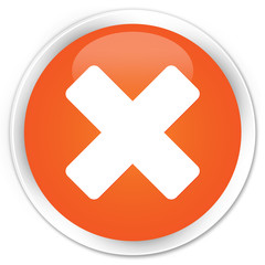 Obraz premium Cancel icon orange glossy round button