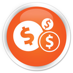 Finances (dollar sign) icon orange glossy round button