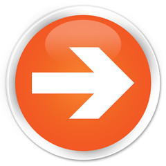 Next arrow icon orange glossy round button