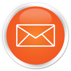 Email icon orange glossy round button