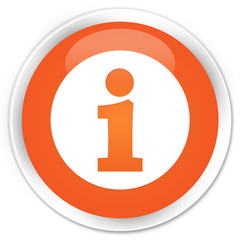 Info icon orange glossy round button