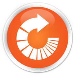 Rotate arrow icon orange glossy round button