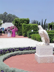 Akko Bahai Gardens sculpture of eagle 2004