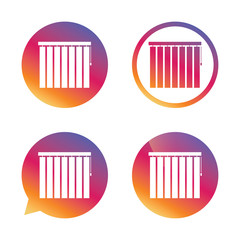 Louvers vertical sign. Window blinds jalousie.