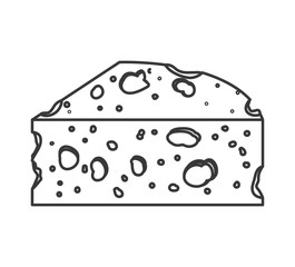 piece of cheese icon. breakfast food design. vector illustration