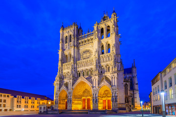 Notre-Dame of Amiens Cathedral. Vast, 13th-century Gothic edifice, famous for lavish decoration &...