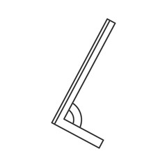 squad ruler icon. geometric school tool. vector illustration