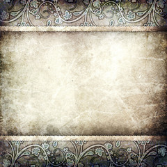 Old paper with floral pattern