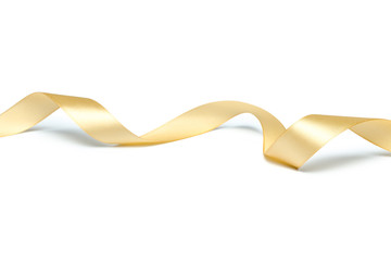 Golden ribbon collection isolated on white