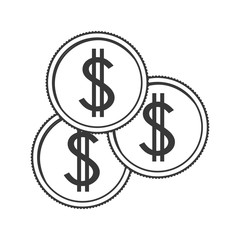 money coin icon over white background. vector illustration