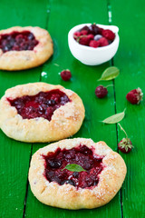 Homemade pie (galette) with berries