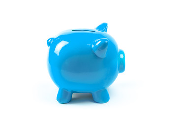 Blue piggy bank or money box