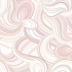 Abstract wave line and loops seamless pattern. Swirl wavy ornament Chaotic motion 