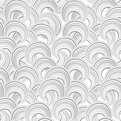 Abstract geometric striped circle seamless pattern. Bubble ornamental background