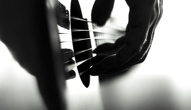 Playing guitar