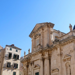 Obraz premium The Assumption Cathedral in Old Town Dubrovnik, Croatia. Dubrovnik is popular touristic destination and UNESCO World Heritage Site. 