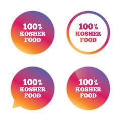 Kosher food product sign icon. Natural food.