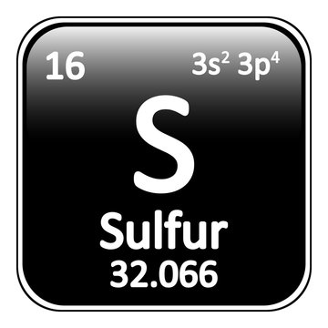 Periodic table element surfur icon.