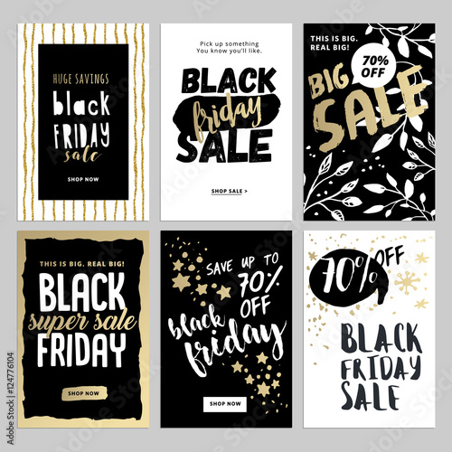 Set Of Mobile Sale Banners Black Friday Sale Banners Vector