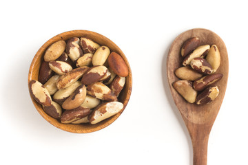 Brazilian Nuts into a bowl. Castanha do Para