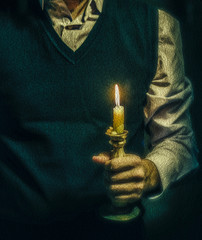 Man with a candle