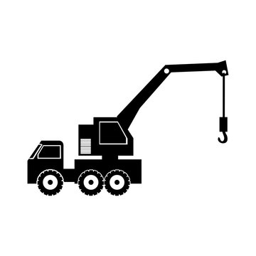 crane truck pictogram icon image vector illustration design 