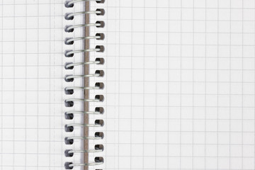 Close up of a notebook with metallic spiral