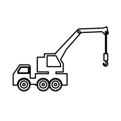 Fototapeta na wymiar crane truck pictogram icon image vector illustration design 