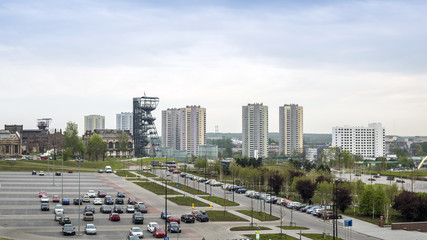 The Silesian Museum and high residential building, Katowice, Pol © malajscy