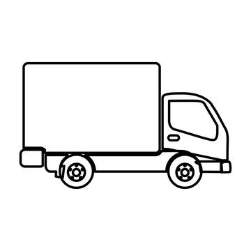 delivery truck pictogram icon image vector illustration design 