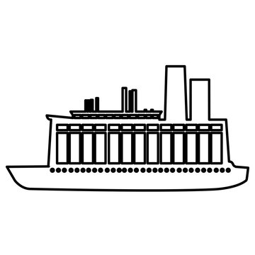 boat or ship pictogram icon image vector illustration