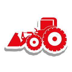red excavator heavy machinery pictogram icon image vector illustration design 