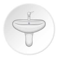 Ceramic sink icon. Cartoon illustration of ceramic sink vector icon for web