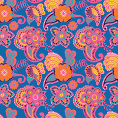 Paisley seamless colorful pattern