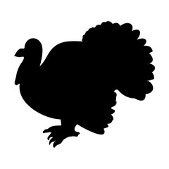 Turkey Silhouette Icon Symbol Design. Vector illustration isolat